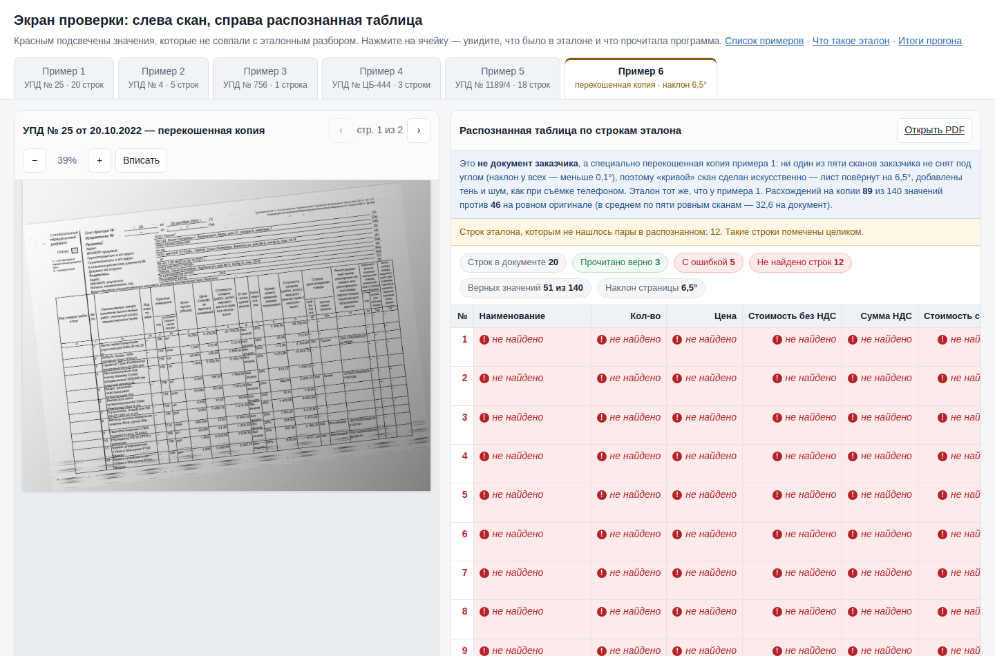 Тот же документ, повёрнутый на 6,5 градуса