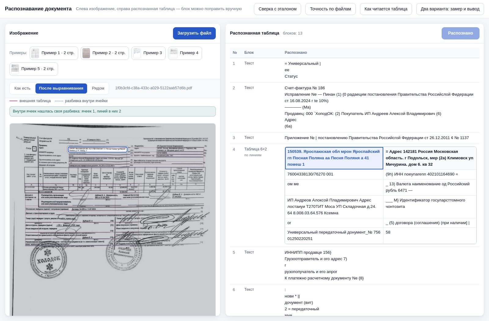 Клик по ячейке: рамка и значение справа подсвечены, сетка на месте