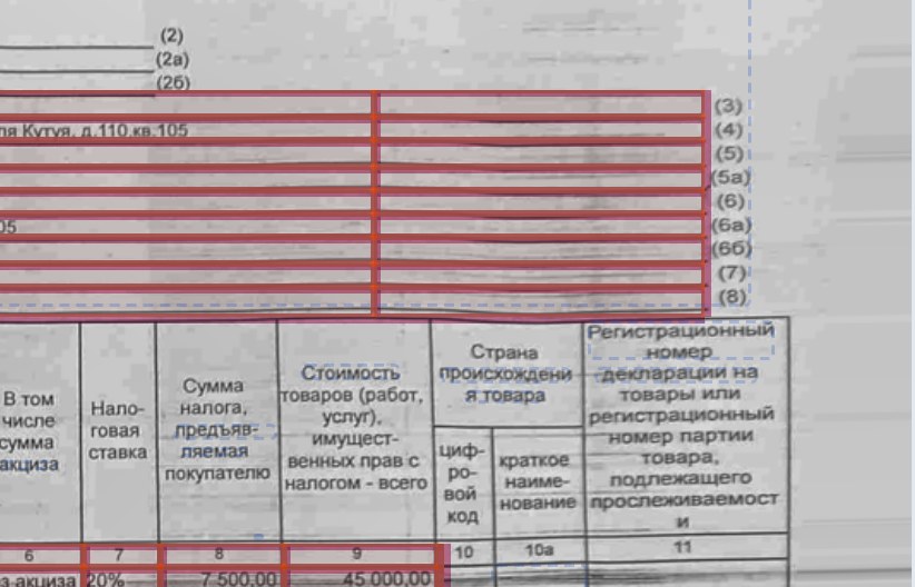 Правый край таблицы без сетки